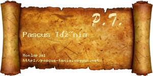 Pascus Ténia névjegykártya